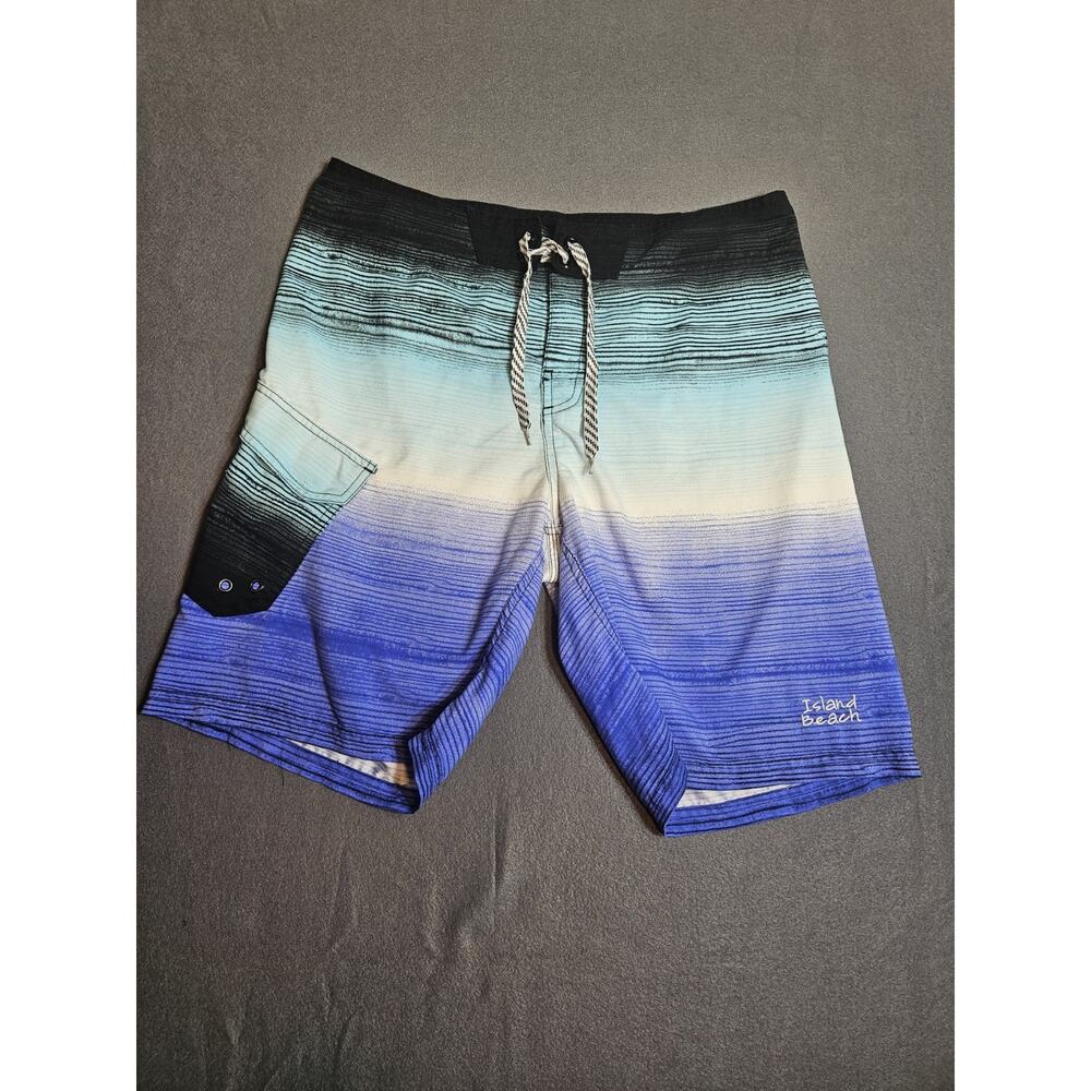 Island Beach Mens Swim Trunks 34 Multicolor Cargo Style Board Shorts